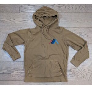 American Eagle Outfitters AEO casual Tan Y2K Hoodie Pullover Mountain Logo XS